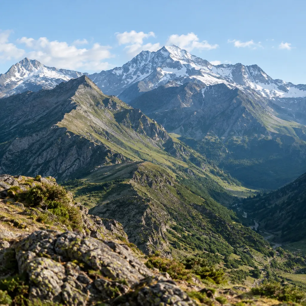 Peaks, ridges and valleys shape mountain terrain