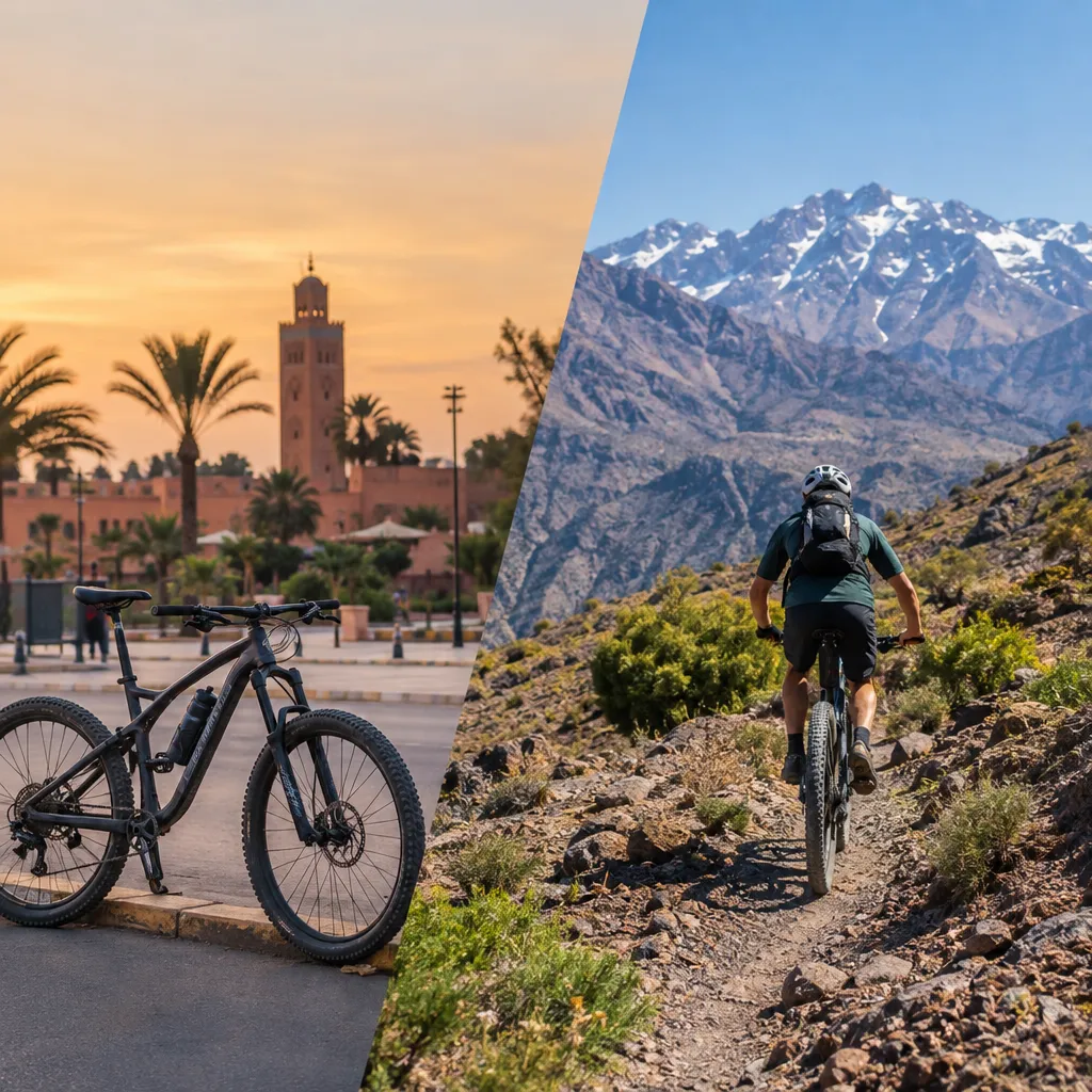 Choose between city-edge rides and Atlas mountain trails