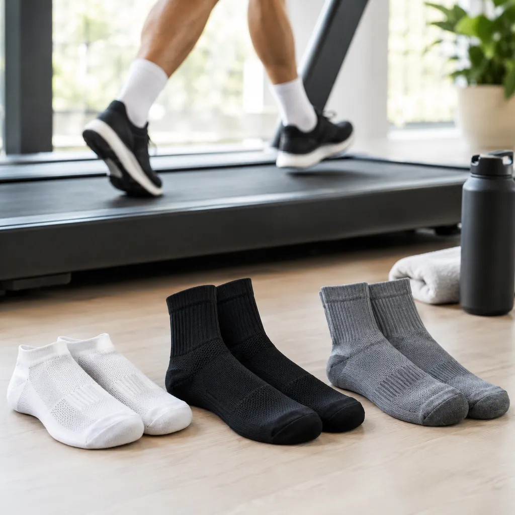 Trockene Socken für Training auf dem Laufband