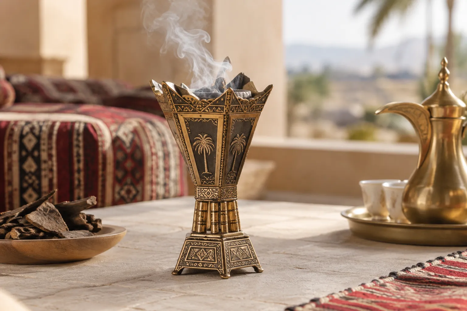 تفاصيل النقوش التقليدية على المباخر الحائلية