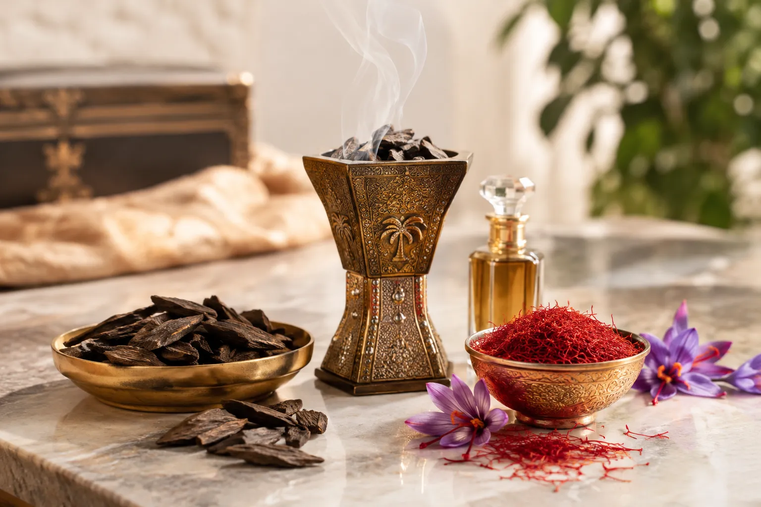 عطر العود والزعفران في تجربة الرائحة