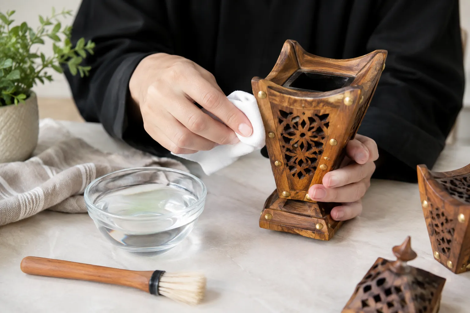 تنظيف المبخرة الخشبية وحفظها بين الاستخدامات